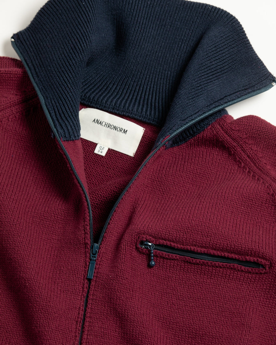 ANACHRONORM /BICOLOR DRIVERS KNIT BURGUNDY