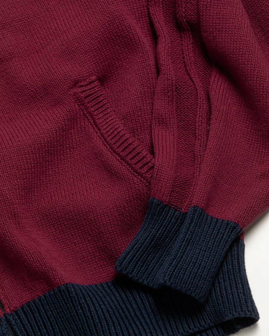 ANACHRONORM /BICOLOR DRIVERS KNIT BURGUNDY