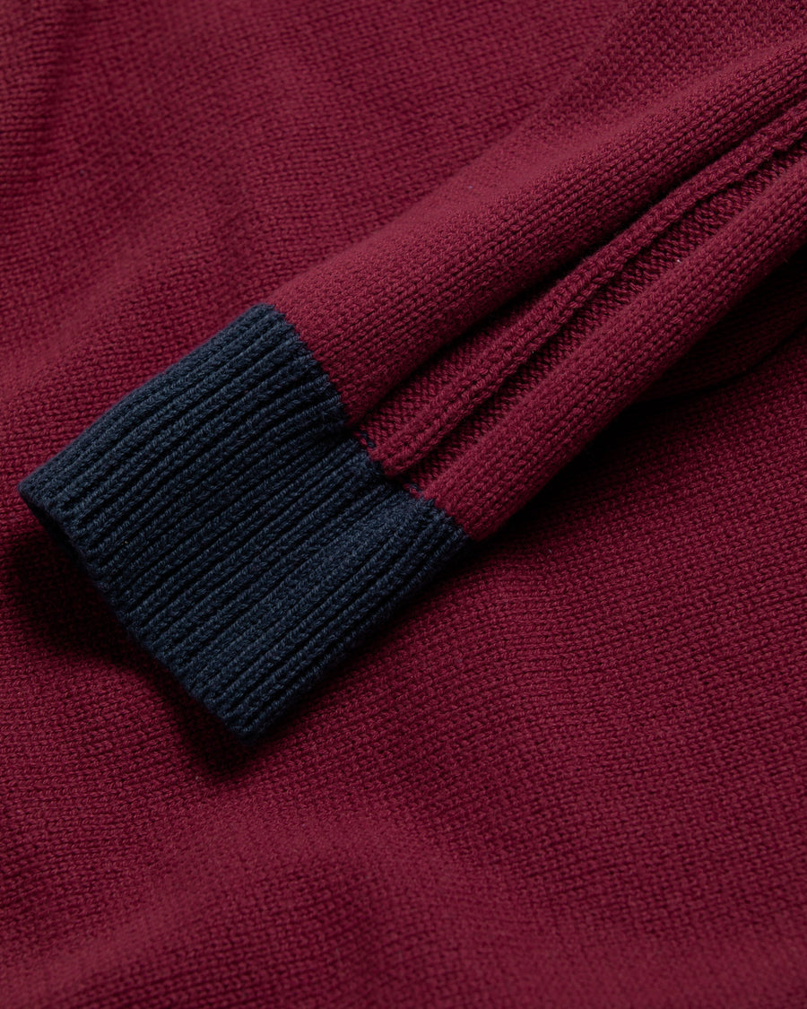 ANACHRONORM /BICOLOR DRIVERS KNIT BURGUNDY