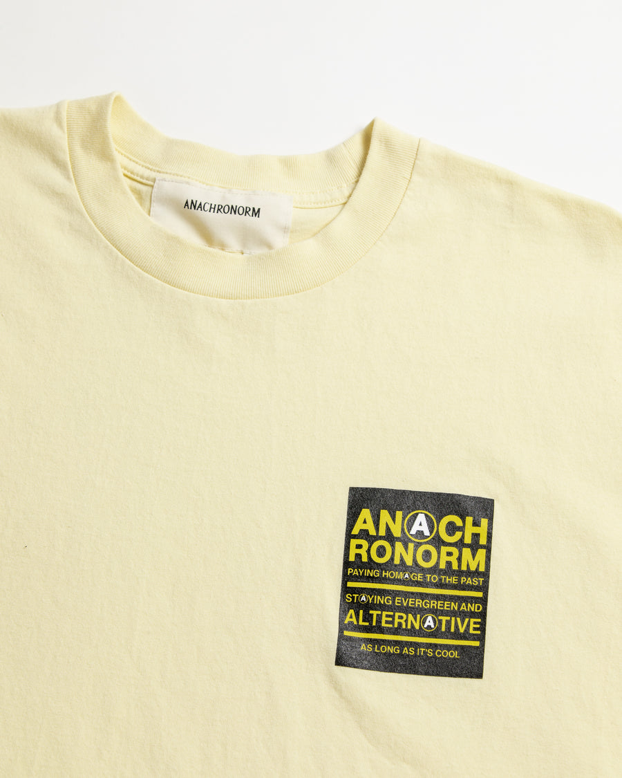 AN366 STICKER MOTIF PRINTED S/S T-S BEIGE