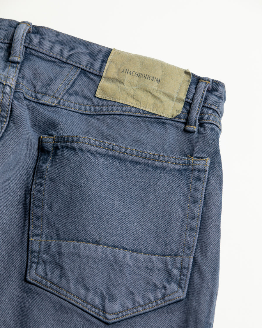 INDIGO×GRAY色に風合いよく仕上げたフロントヨークデニムパンツ