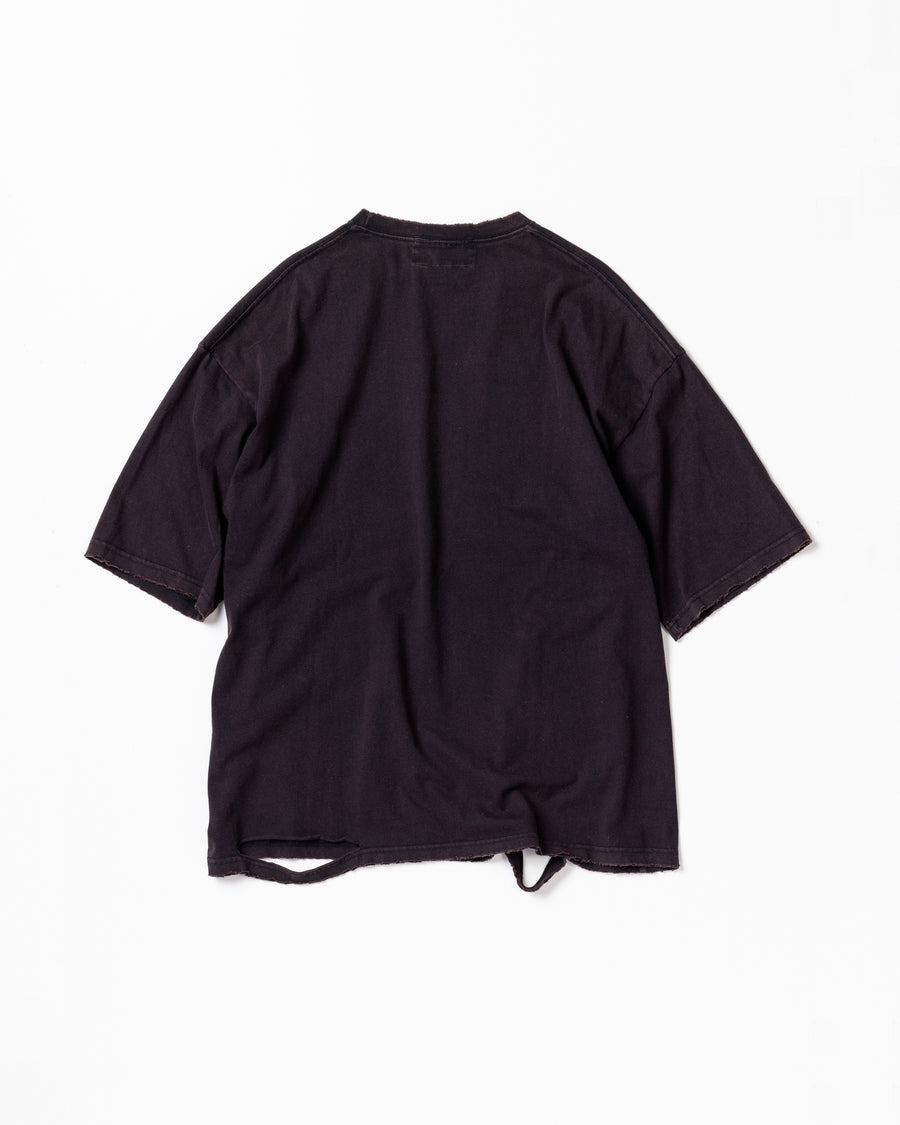 AN361 EMBROIDERY DAMAGED S/S T-S BLACK