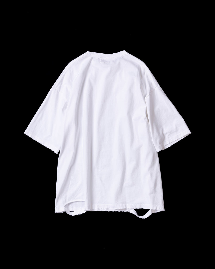 AN361 EMBROIDERY DAMAGED S/S T-S WHITE