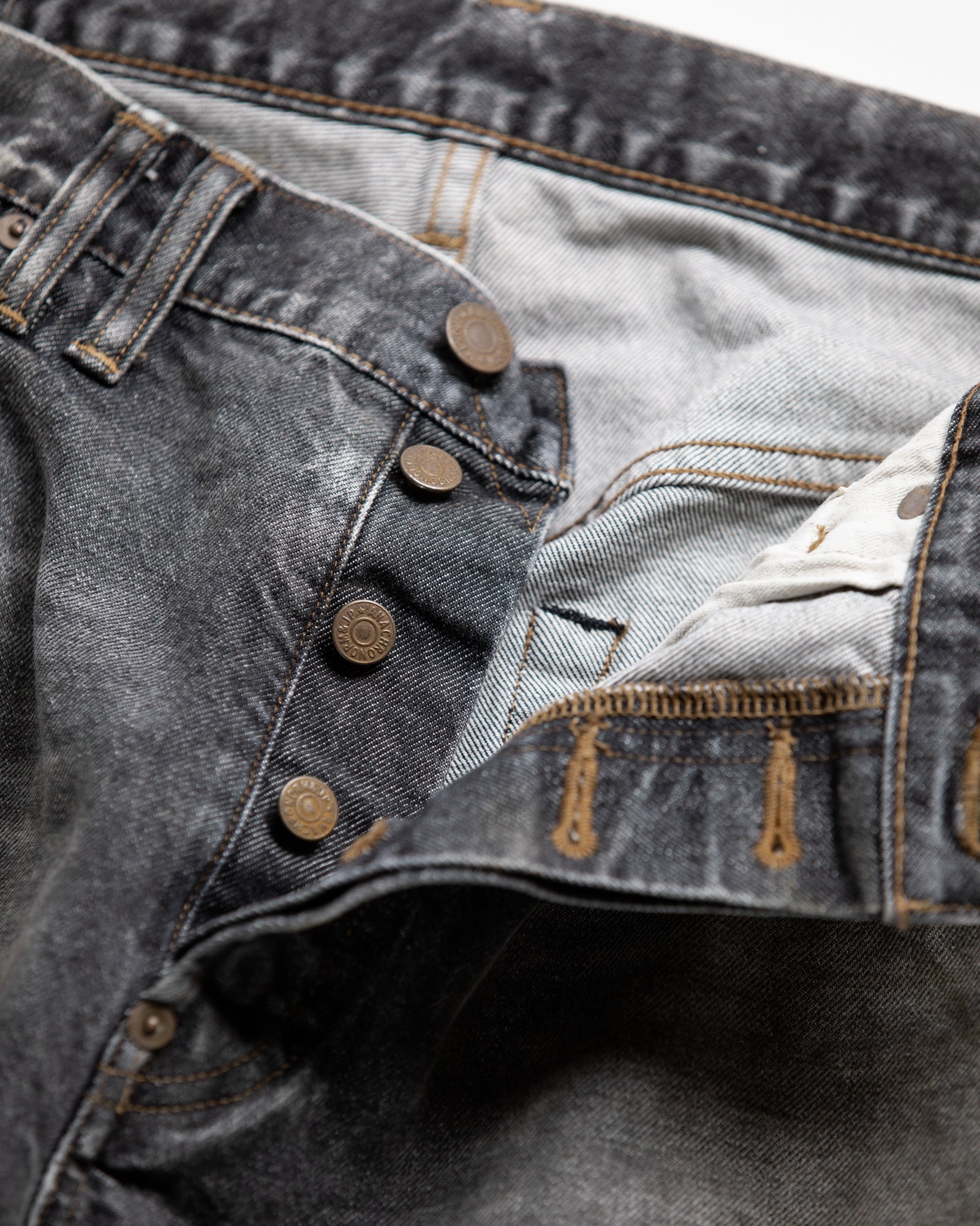 AN342-W REGULAR TAPERED WASHED 5P BLACK DENIM PANTS BLACK AN342-W REGULAR TAPERED WASHED 5P BLACK DENIM PANTS BLACK