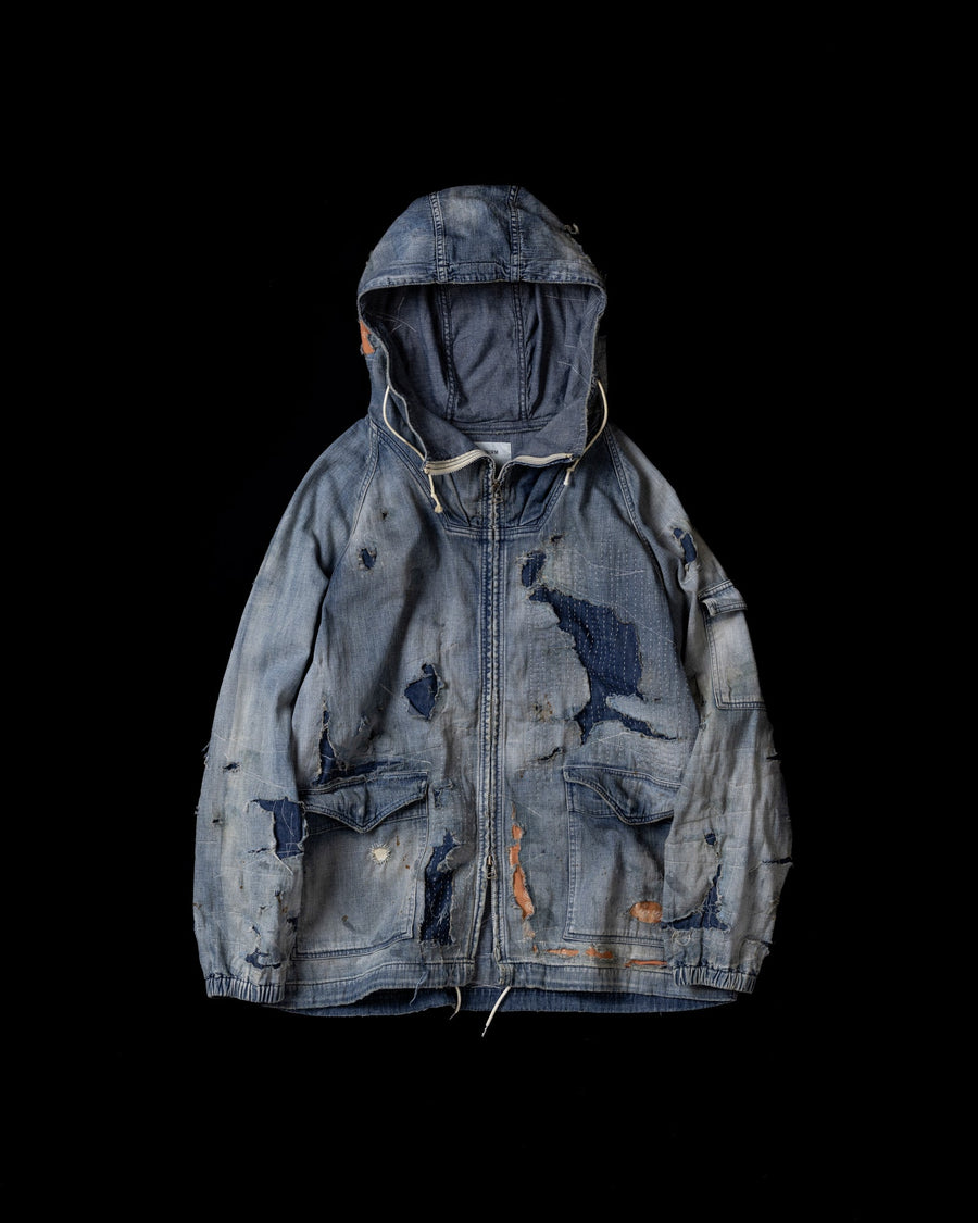 ANACHRONORM / DUAL DENIM REMAKED FULLZIP PARKA - INDIGO (REMAKE)