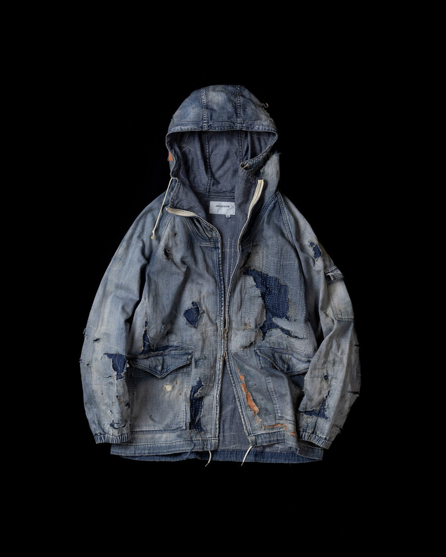 ANACHRONORM / DUAL DENIM REMAKED FULLZIP PARKA - INDIGO (REMAKE)