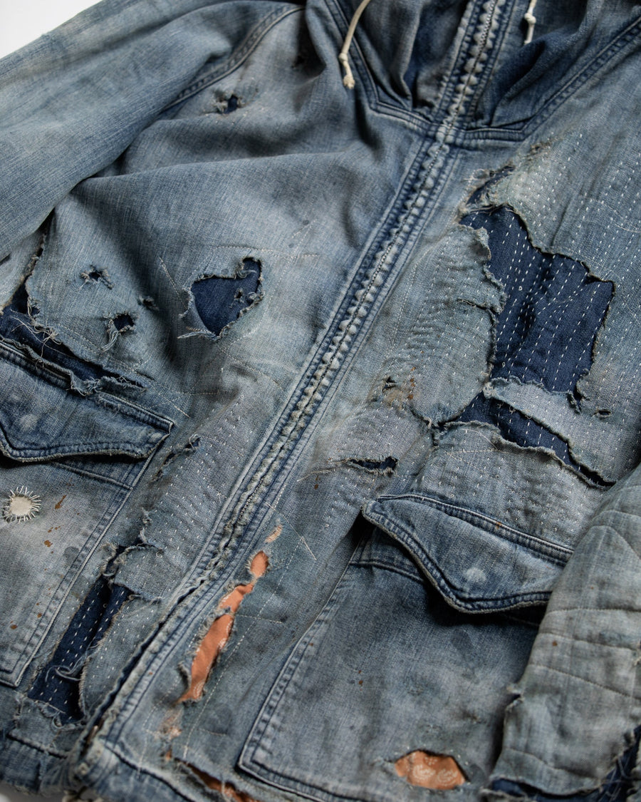 ANACHRONORM / DUAL DENIM REMAKED FULLZIP PARKA - INDIGO (REMAKE)