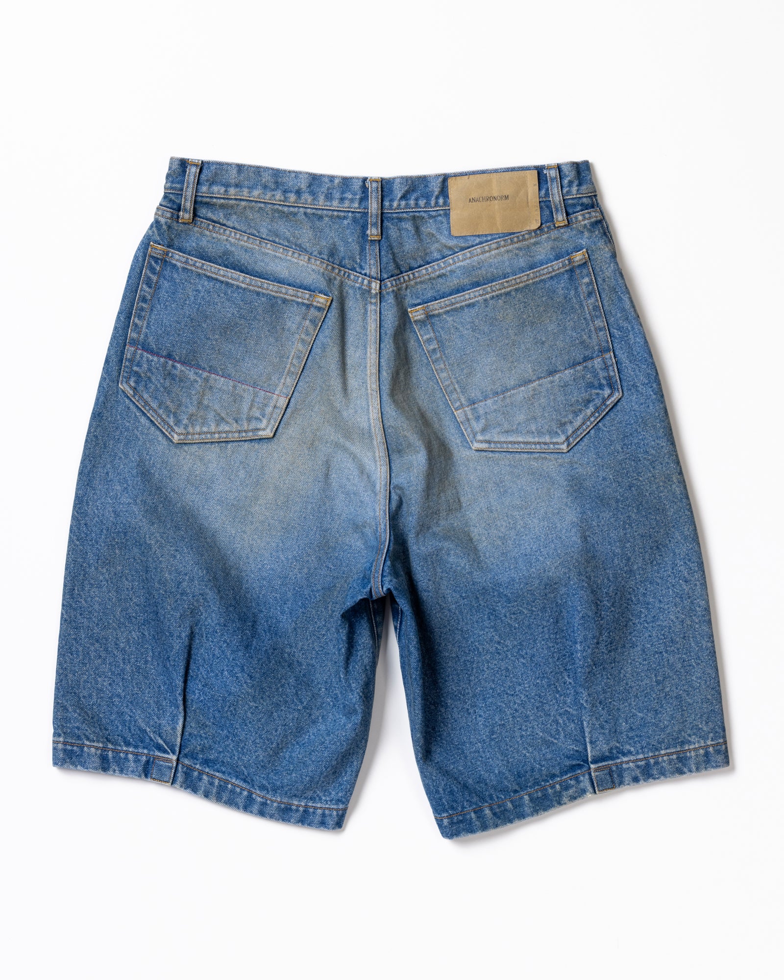 AN359-W 80's 5POCKET DENIM HEM TUCK SHORT PANTS INDIGO
