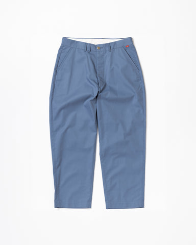 AN363 NO TUCK WIDE CHINO TROUSERS BLUE GRAY