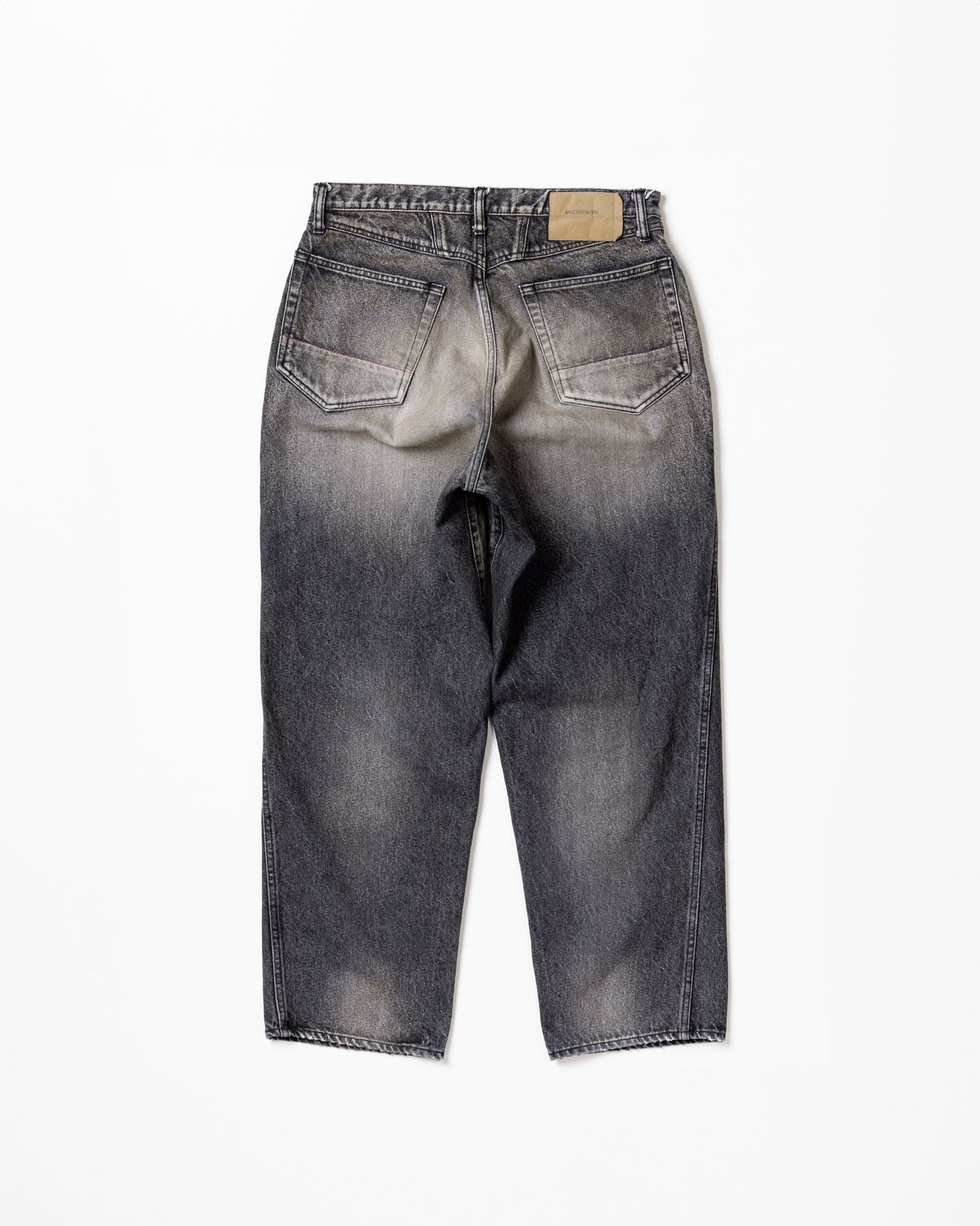 AN339-W FRONT YORK WASHED DENIM PANTS BLACK (AGING