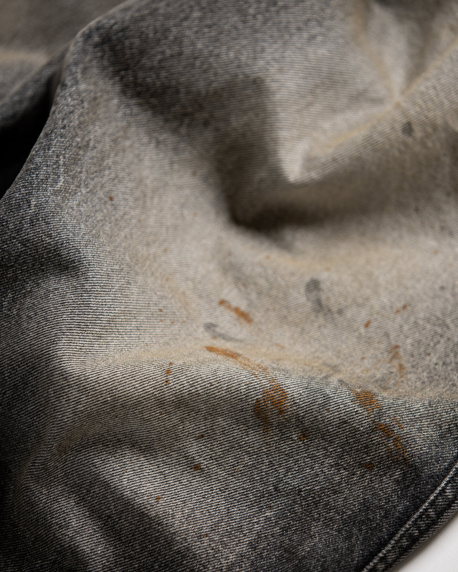 AN339-W FRONT YORK WASHED DENIM PANTS BLACK (AGING)