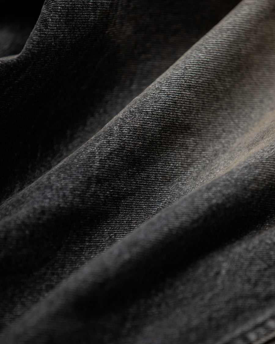 AN339-W FRONT YORK WASHED DENIM PANTS BLACK (AGING