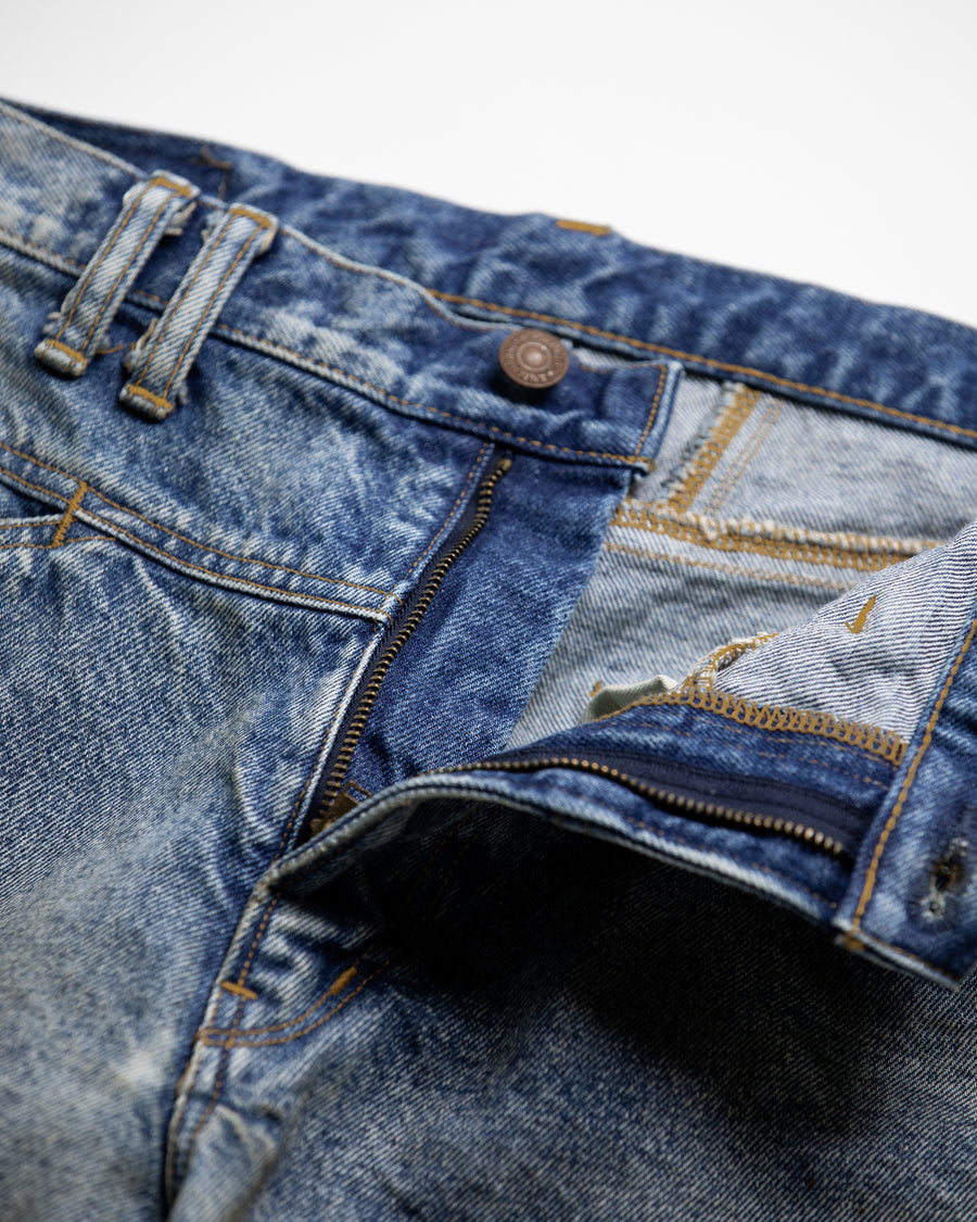 AN339-W FRONT YORK WASHED DENIM PANTS INDIGO (AGING)