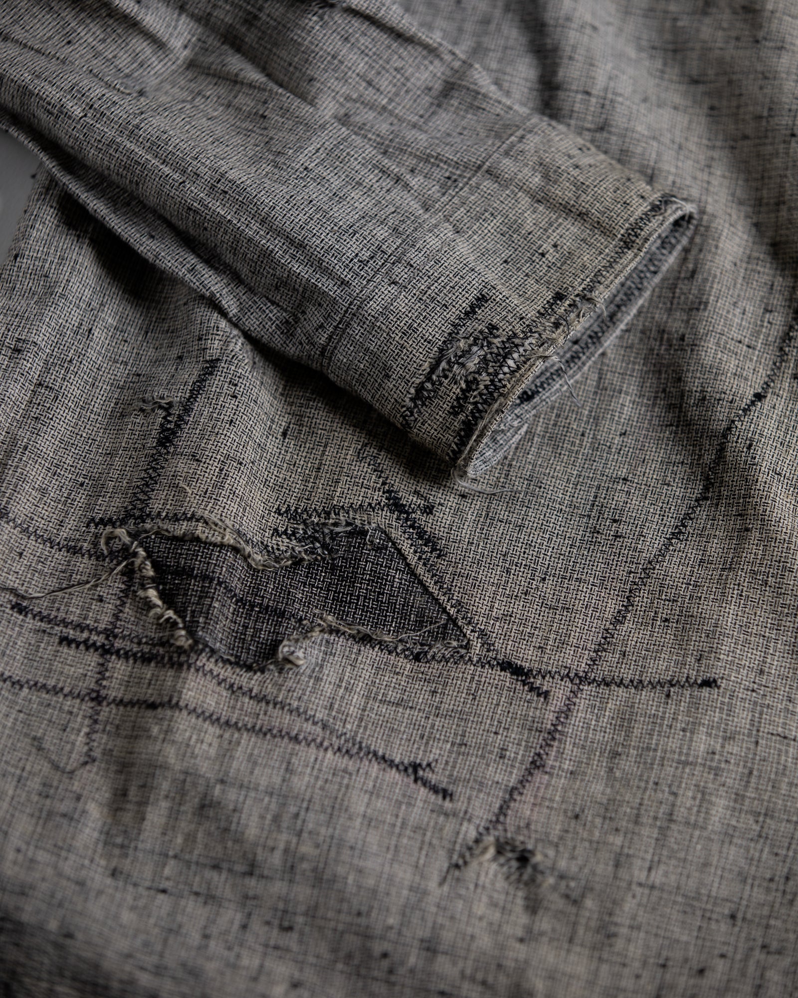 AN348-R LINEN PLAID REMAKED WIDE SHIRTS GRAY (REMAKE) – ANACHRONORM
