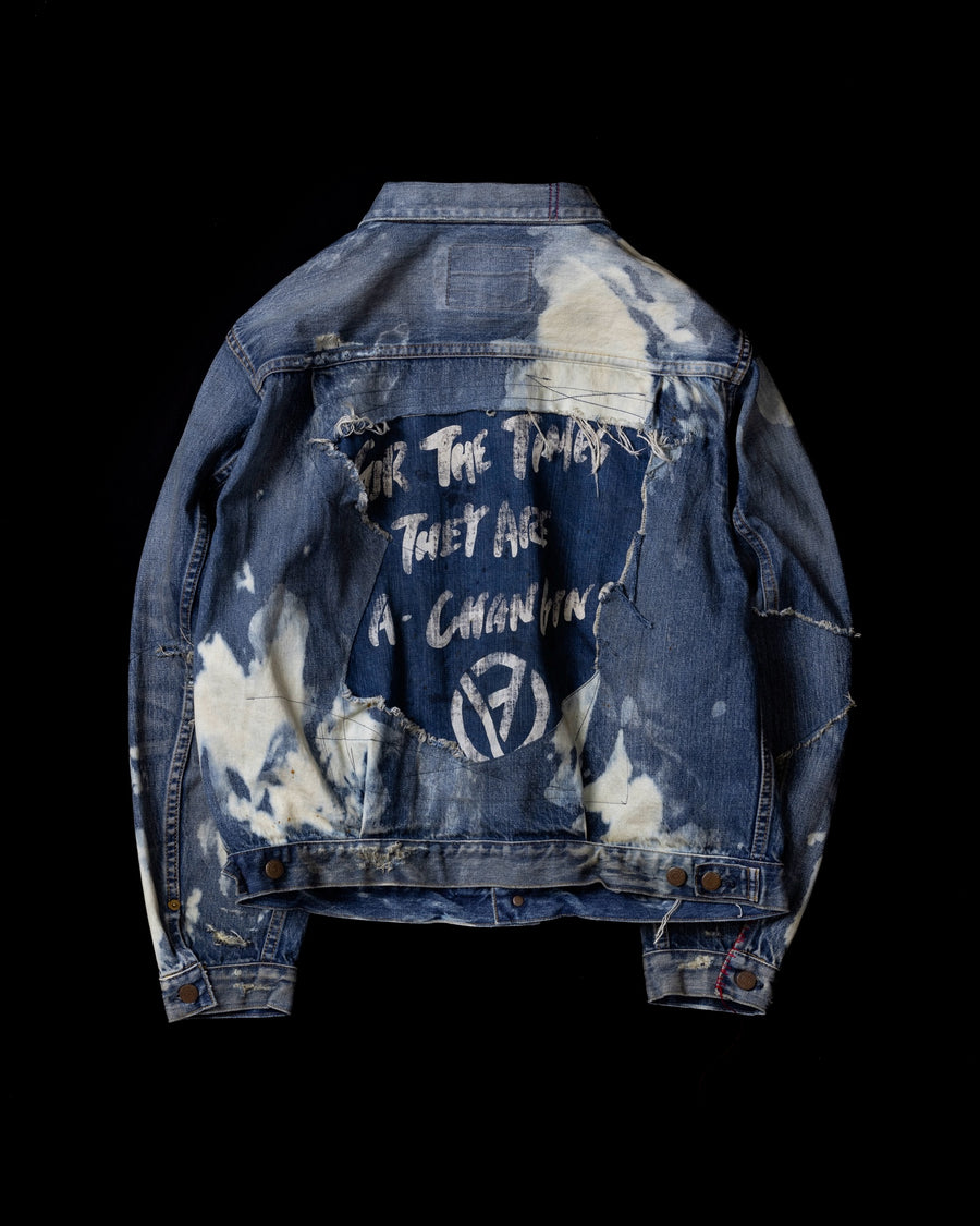 AN351 HARD REMAKED FRONT TUCK DENIM JACKET INDIGO (REMAKE
