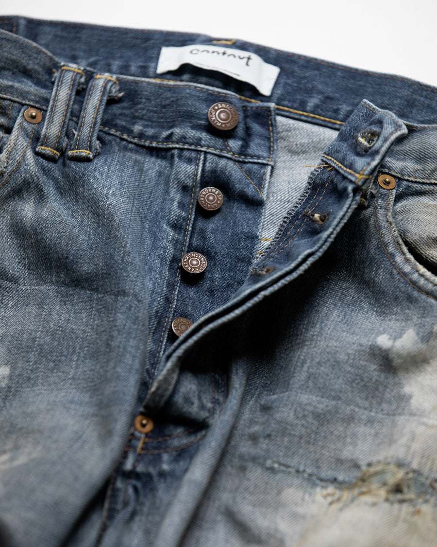 anachronorm damaged pants 32インチ AN352 HARD REMAKED REGULAR TAPERED 5P PANTS INDIGO (REMAKE