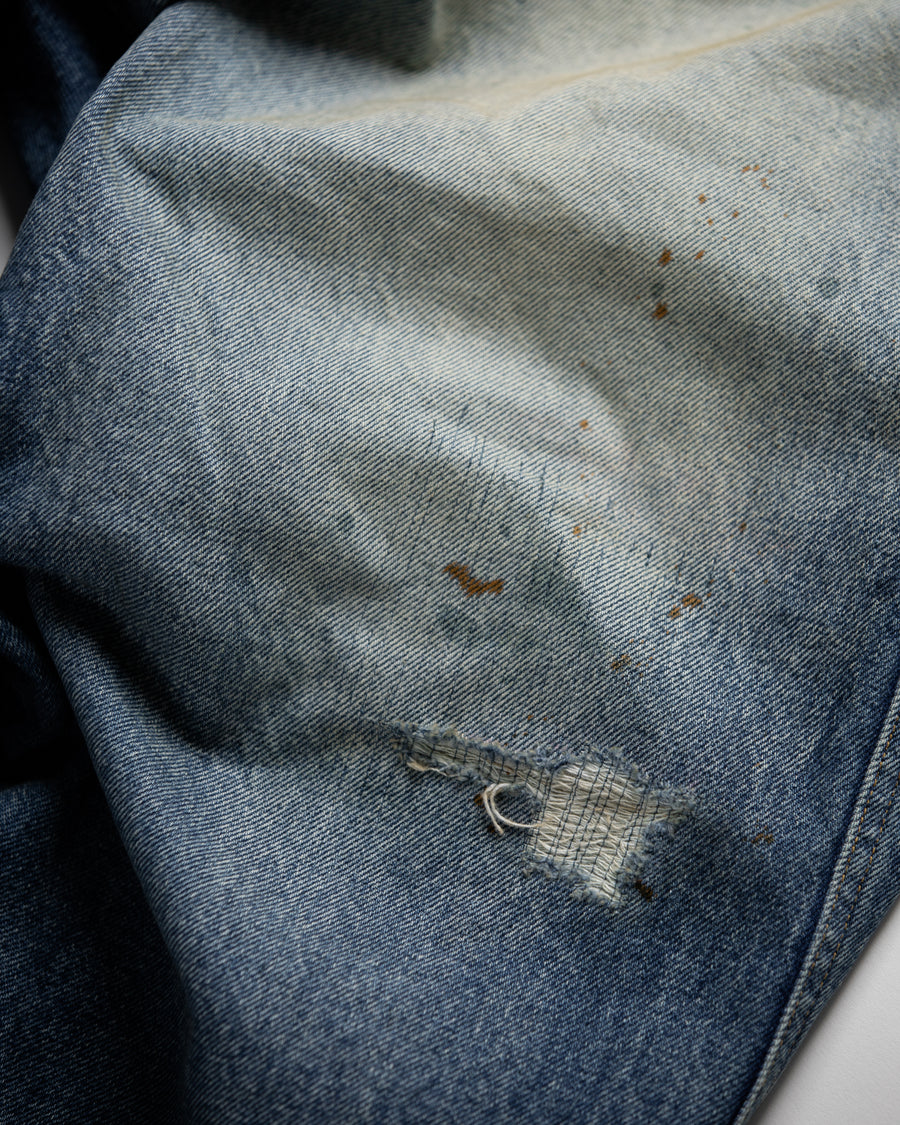 AN339-R FRONT YORK REMAKED DENIM PANTS INDIGO (REMAKE