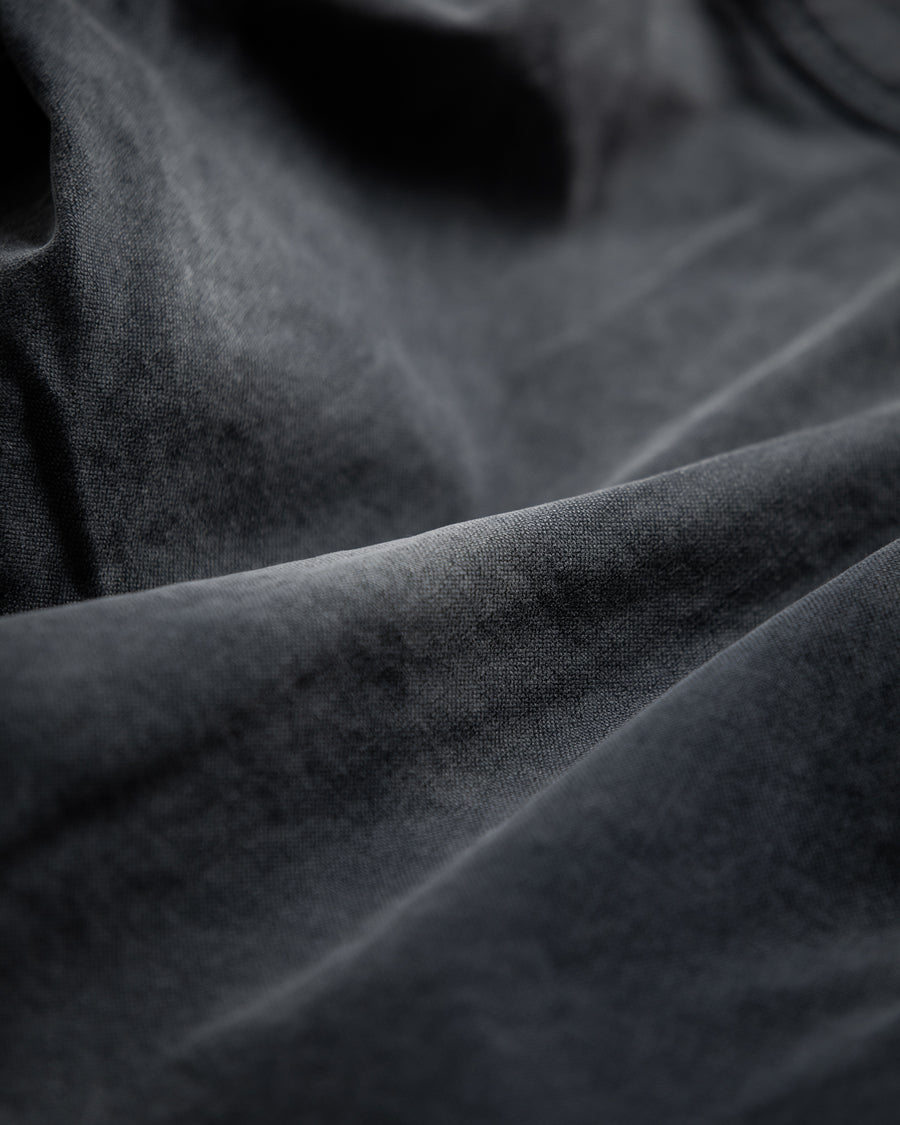 AN355-D DOUBLE KNEE DAMAGED PAINTER SHORT PANTS BLACK