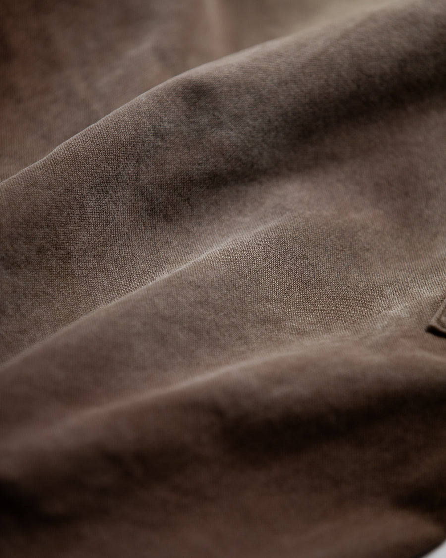 AN355-D DOUBLE KNEE DAMAGED PAINTER SHORT PANTS BROWN