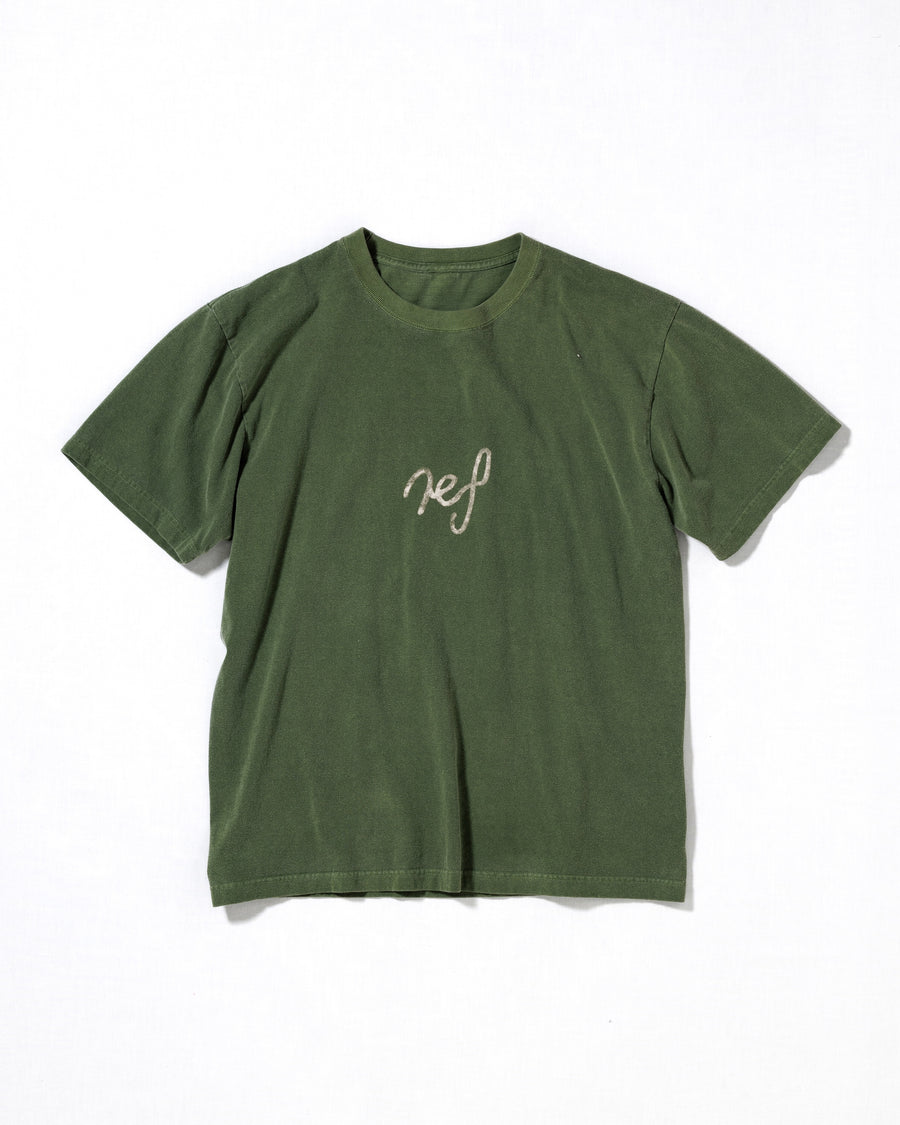 ANACHRONORM REF プリントTシャツ オリーブ | 5.6oz天竺 顔料染め REFプリント ライフスタイル 日本製