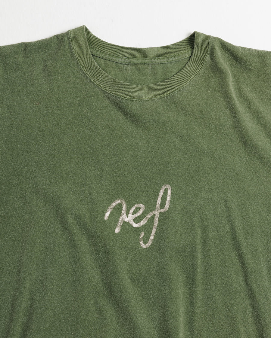 ANACHRONORM REF プリントTシャツ オリーブ | 5.6oz天竺 顔料染め REFプリント ライフスタイル 日本製