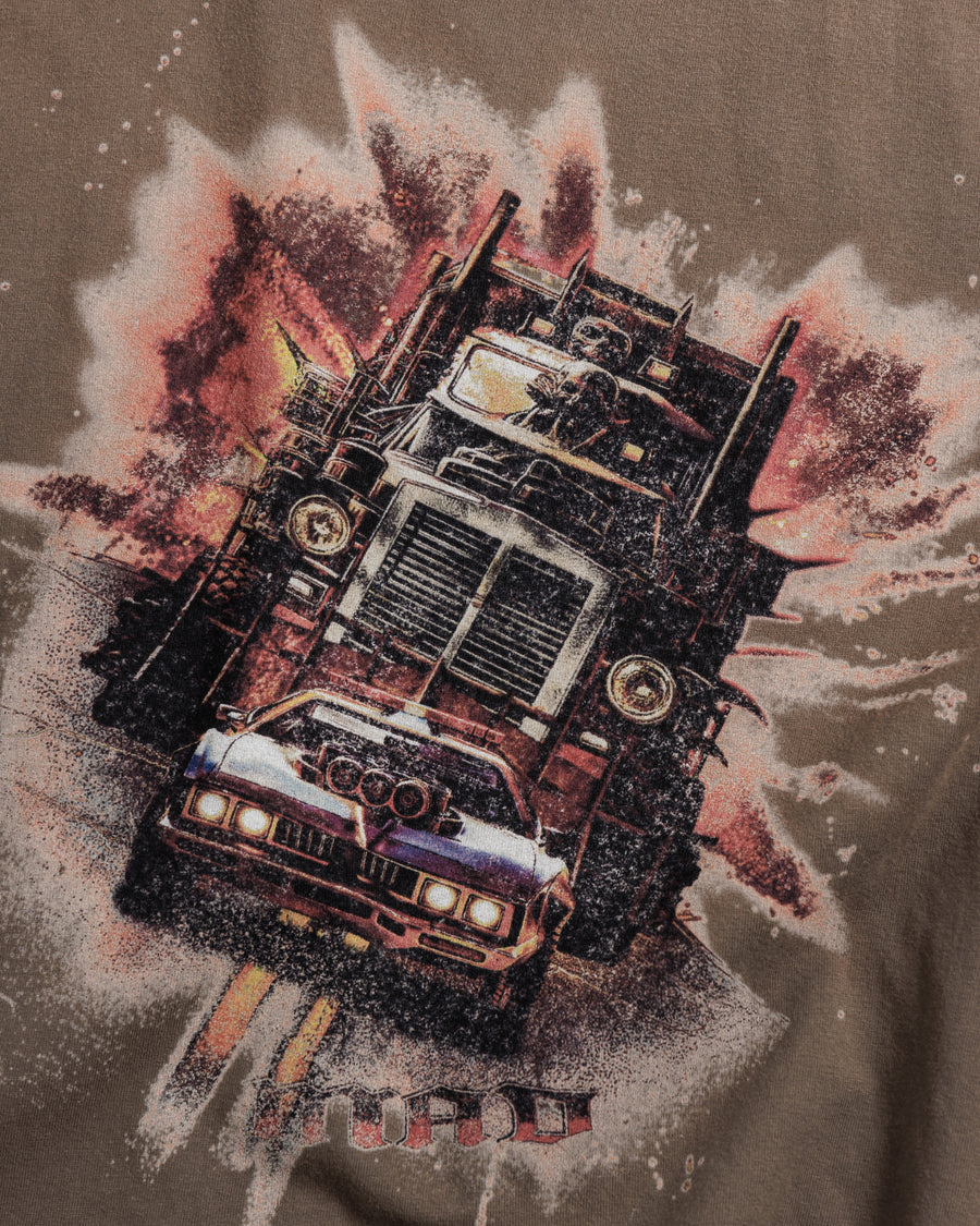 ANACHRONORM フレーム グラフィックTシャツ ダスティブラウン | 5.6oz天竺 アメリカンカルチャーモチーフ 特殊染色 変色加工 一点一点