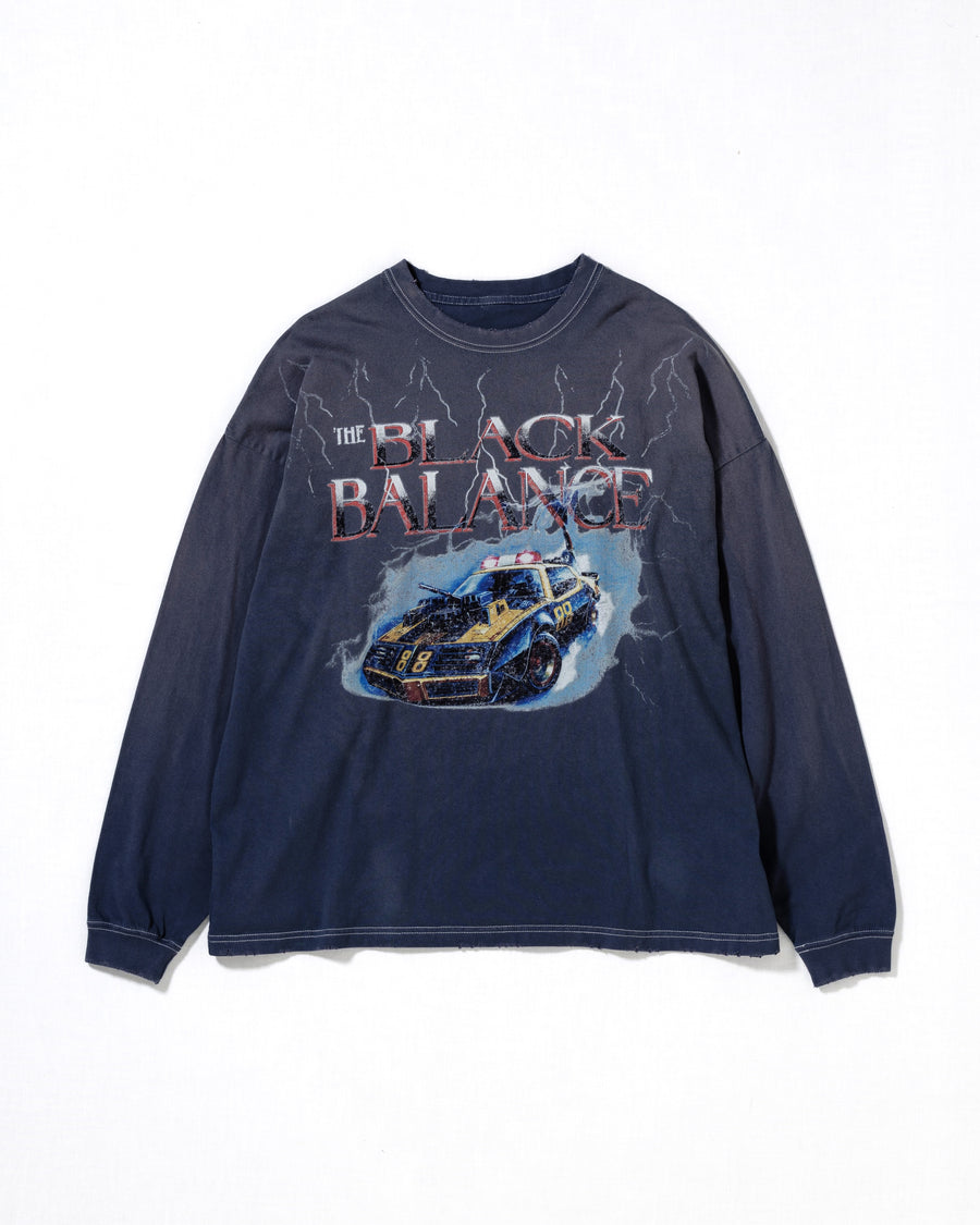 ANACHRONORM ダイド カスタムカー グラフィック ロングスリーブTシャツ ダスティネイビー | 5.6ozコーマ天竺 アメリカンカルチャーモチーフ 特殊染色 変色加工 一点一点