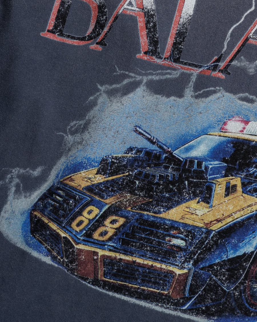 ANACHRONORM ダイド カスタムカー グラフィック ロングスリーブTシャツ ダスティネイビー | 5.6ozコーマ天竺 アメリカンカルチャーモチーフ 特殊染色 変色加工 一点一点