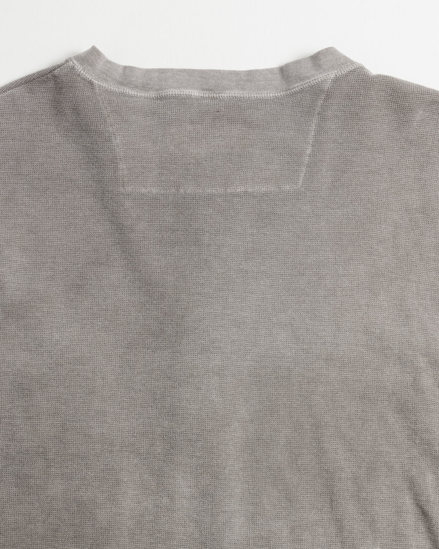 ANACHRONORM ピグメント サーマル ヘンリーネック ロングスリーブTシャツ ダスティグレー | サーフニット 顔料染め ムラ感 ヴィンテージカットソーベース 日本製