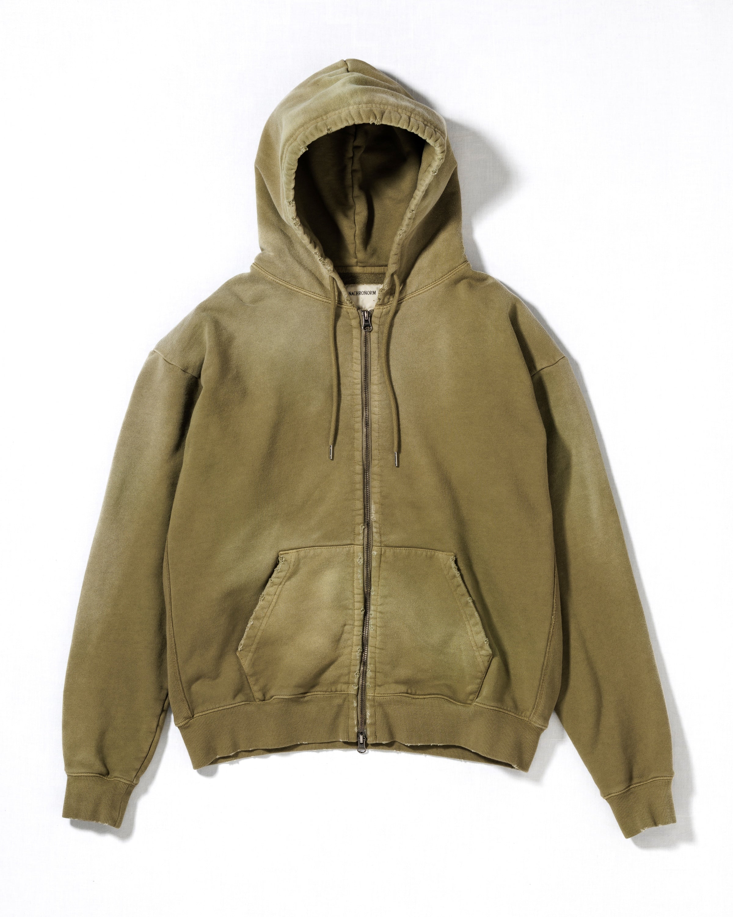 FADED FULL ZIP HOODIE GREEN
