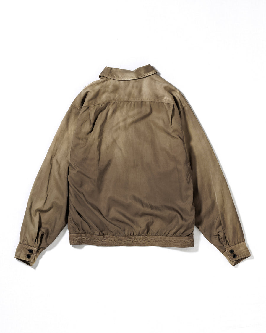 ANACHRONORM レーヨン ドリズラージャケット KHAKI | コットンレーヨンツイル 染色×脱色 光沢 ヴィンテージギャバブルゾン着想 一点一点 日本製