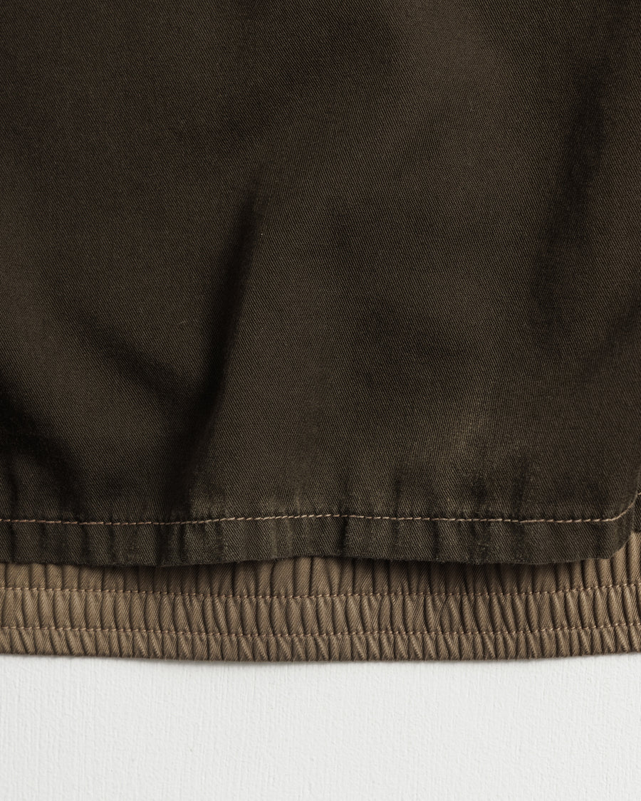 ANACHRONORM レーヨン ドリズラージャケット KHAKI | コットンレーヨンツイル 染色×脱色 光沢 ヴィンテージギャバブルゾン着想 一点一点 日本製