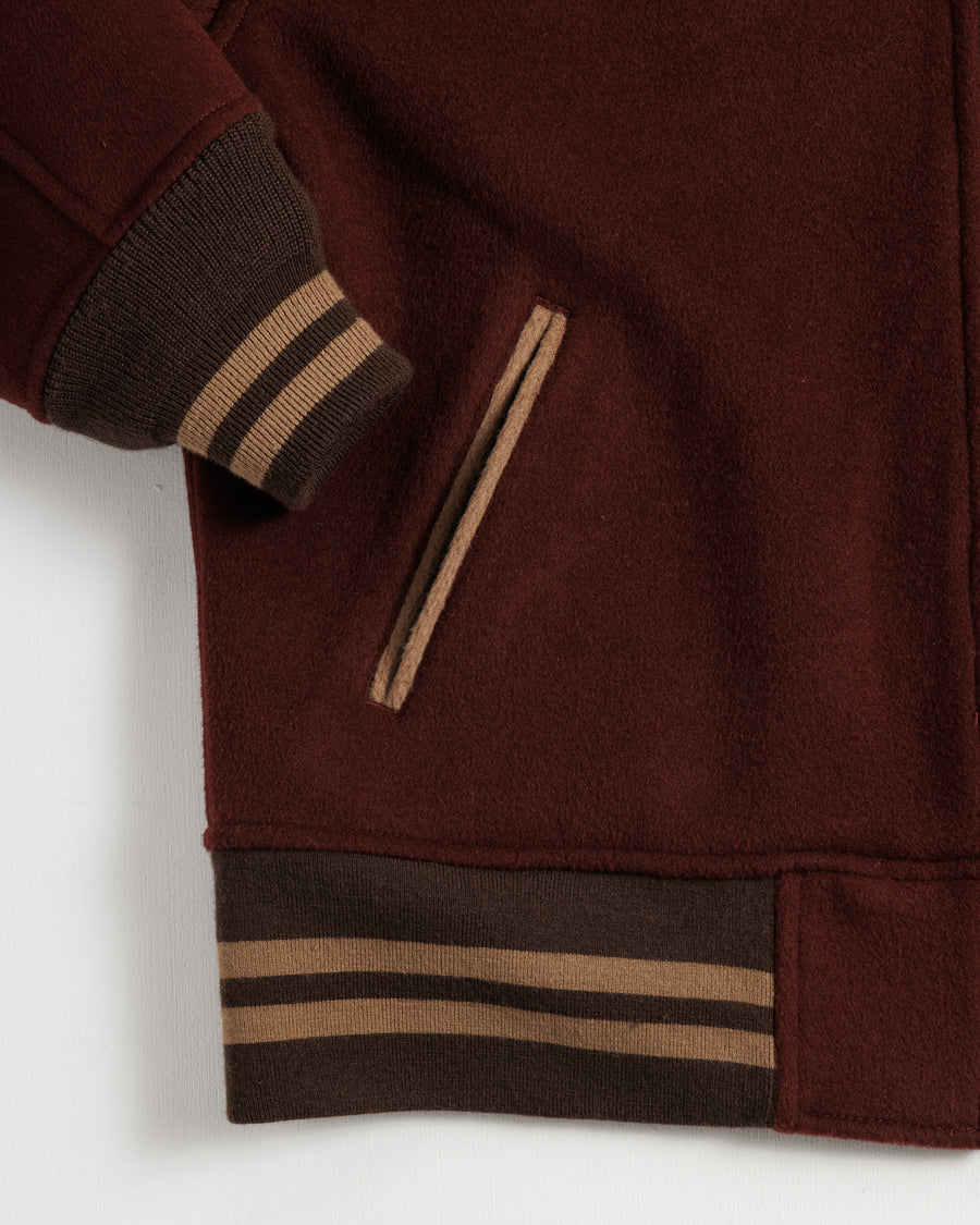 ANACHRONORM メルトンウール ドリズラージャケット レッド | メルトンウール 縮絨 REF刺繍 裏地付き 保温性
