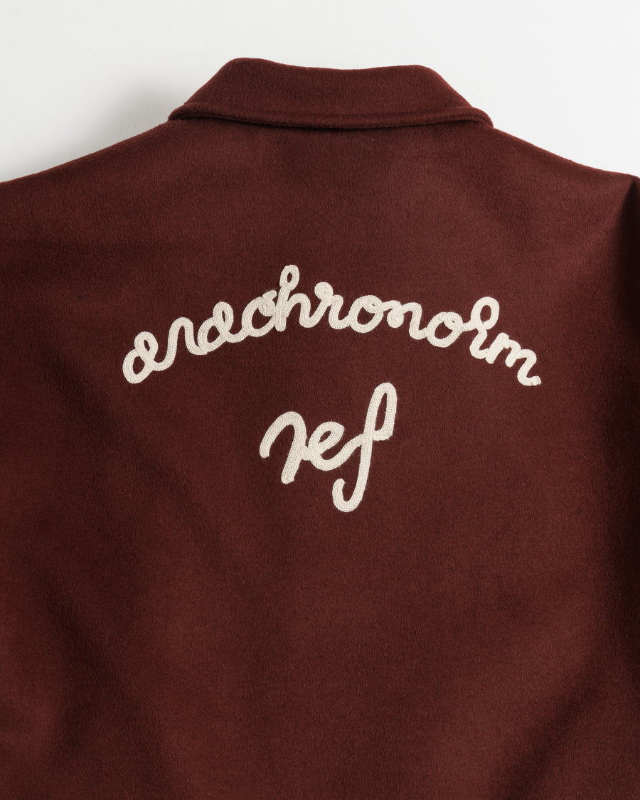 ANACHRONORM メルトンウール ドリズラージャケット レッド | メルトンウール 縮絨 REF刺繍 裏地付き 保温性