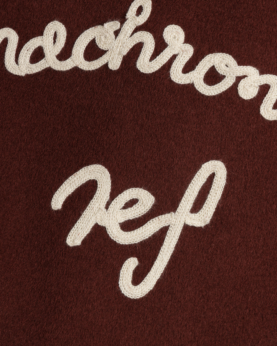 ANACHRONORM メルトンウール ドリズラージャケット レッド | メルトンウール 縮絨 REF刺繍 裏地付き 保温性