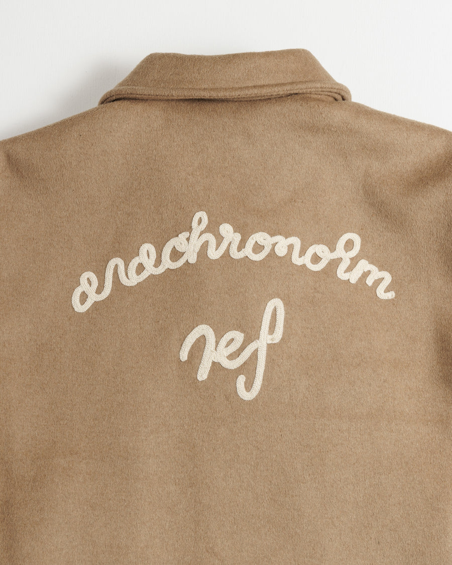 ANACHRONORM メルトンウール ドリズラージャケット ベージュ | メルトンウール 縮絨 REF刺繍 裏地付き 保温性