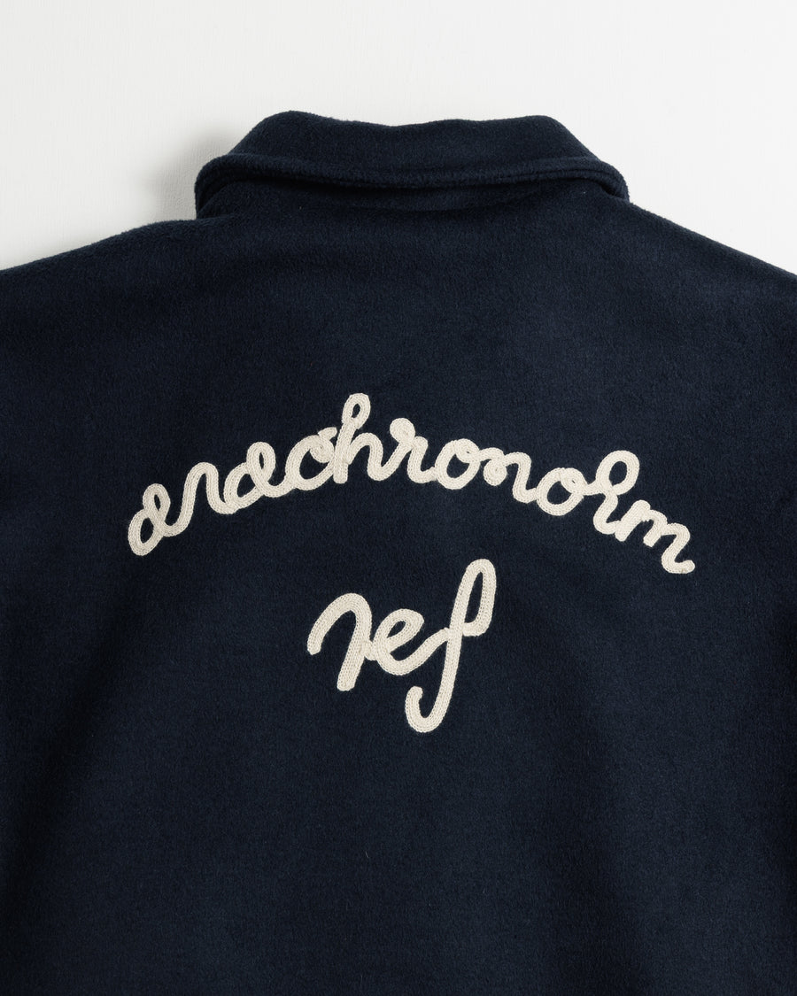 ANACHRONORM メルトンウール ドリズラージャケット ネイビー | メルトンウール 縮絨 REF刺繍 裏地付き 保温性