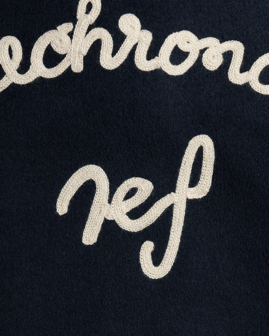 ANACHRONORM メルトンウール ドリズラージャケット ネイビー | メルトンウール 縮絨 REF刺繍 裏地付き 保温性