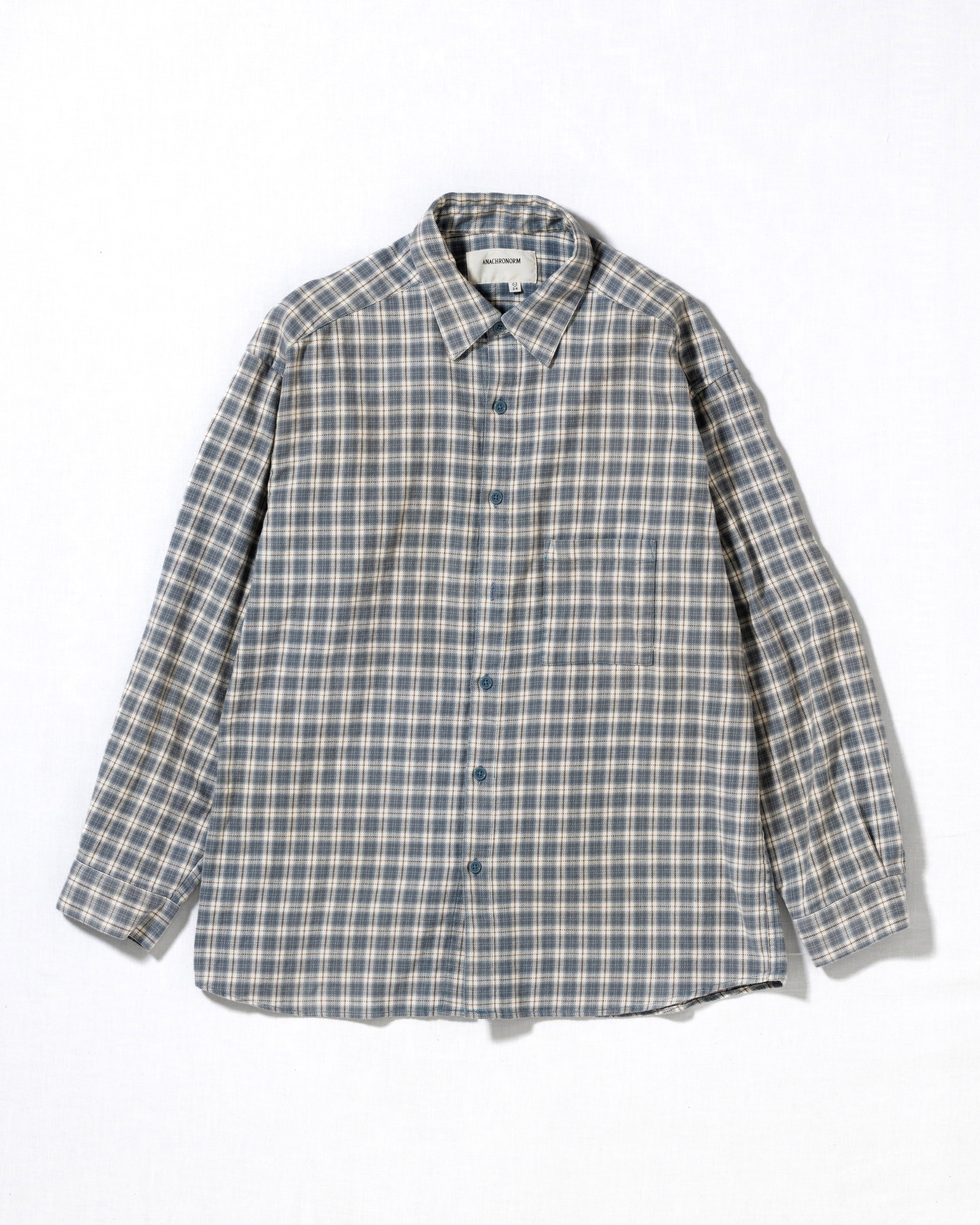 CHECK WIDE SHIRTS BLUE