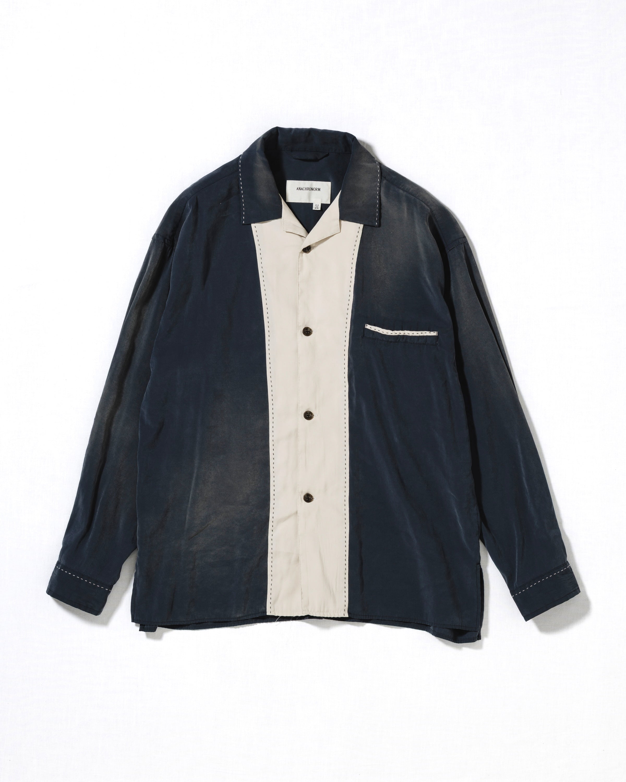 RAYON SWICHING DRAPE SHIRTS NAVY
