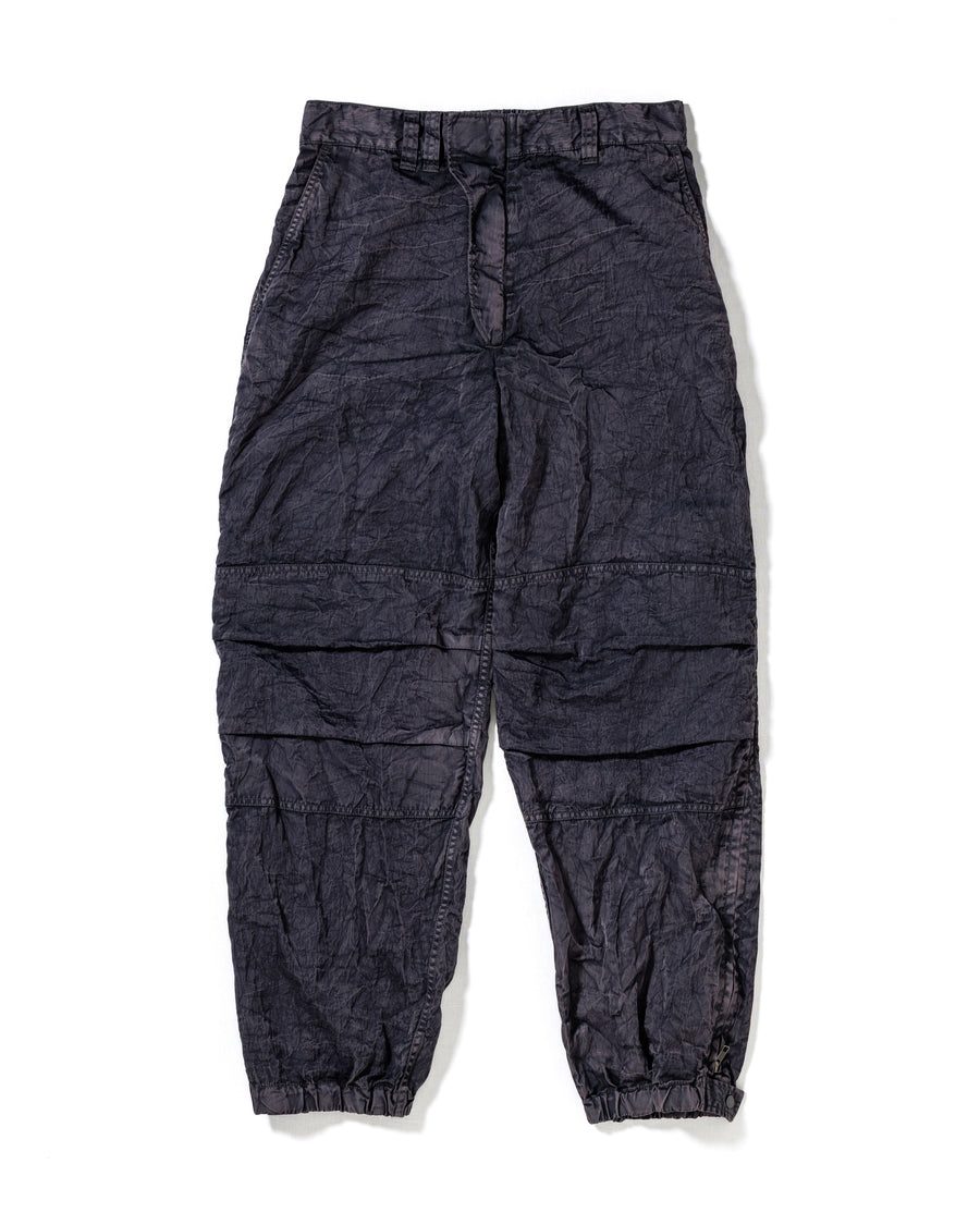 ANACHRONORM シェイド ナイロン イージーパンツ ダークネイビー | ナイロンツイル 特殊染色 サイドジップ 裾幅可変 一点一点