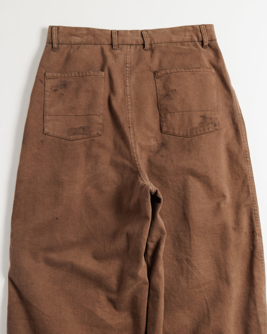 ANACHRONORM カルゼ タック ワイドパンツ サーモン | コットンカルゼ 職人手作業 フロント裏地付き 一点一点 日本製