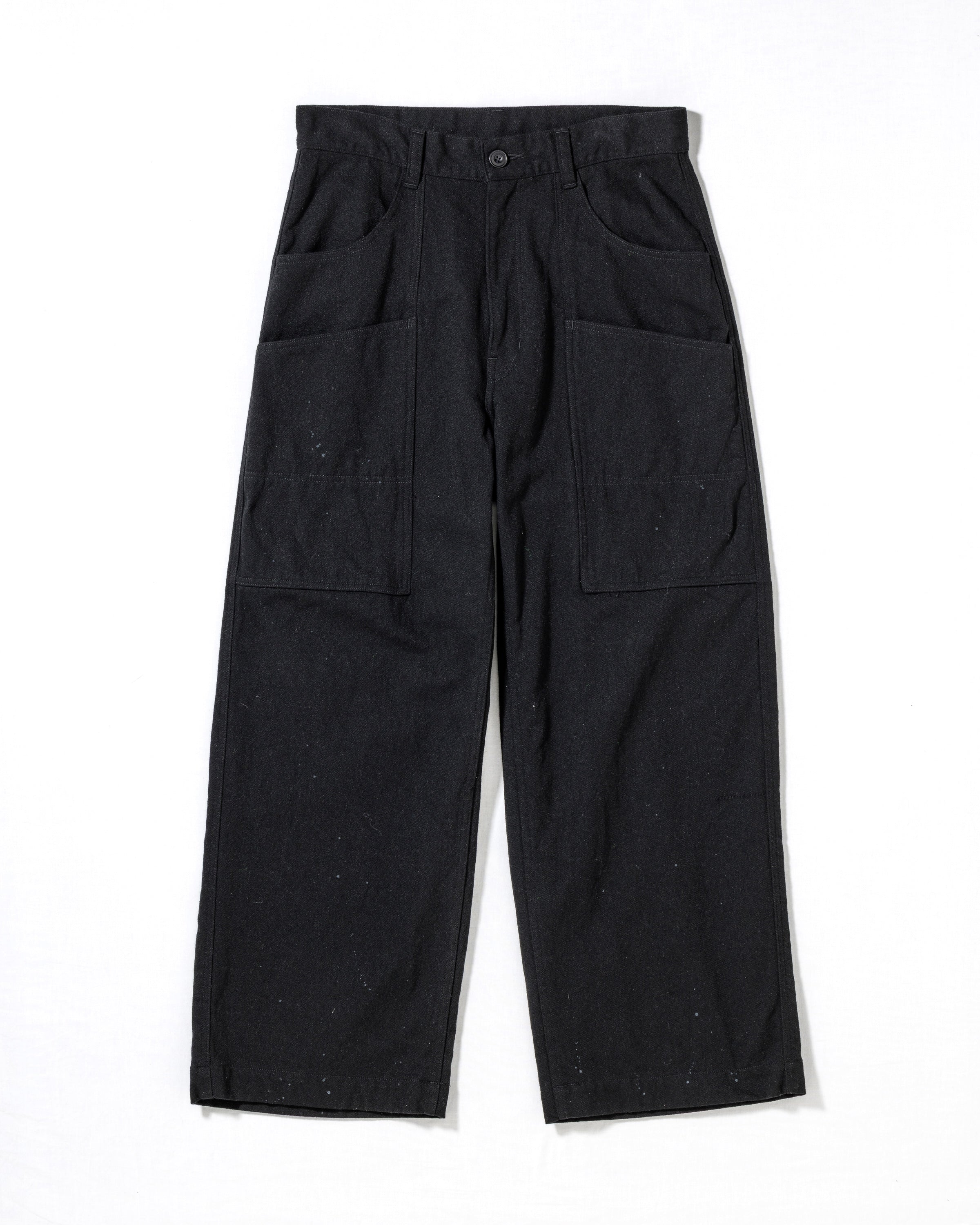 WOOL PAINTER PANTS BLACK