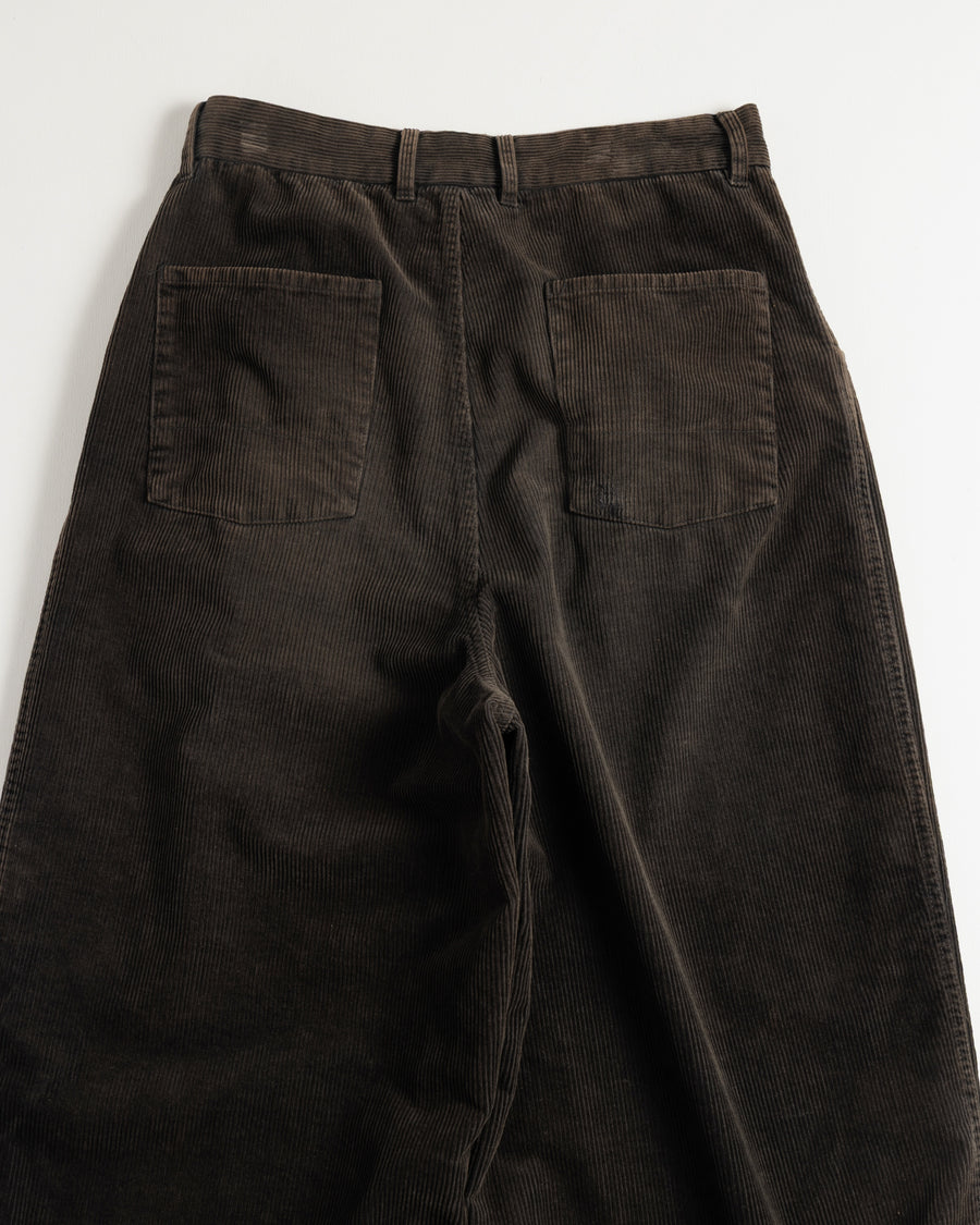 ANACHRONORM コーデュロイ タック ワイドパンツ ブラック | コーデュロイ フロントタック 陰影 素材再構築 一点一点 日本製