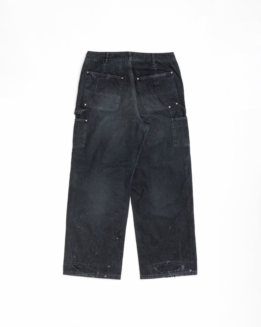 FIFTH ＋ ANACHRONORM  Ripped Double Knee Pants BLACK