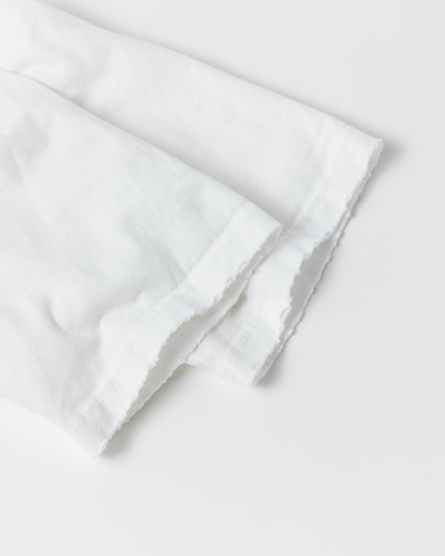 DAMAGED EMB S/S T-S WHITE