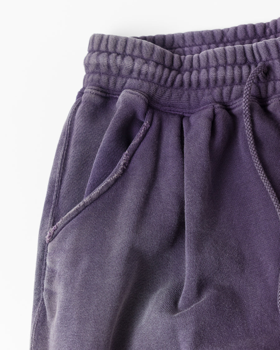 FADED TUCK WIDE SWEAT PANTS PURPLE