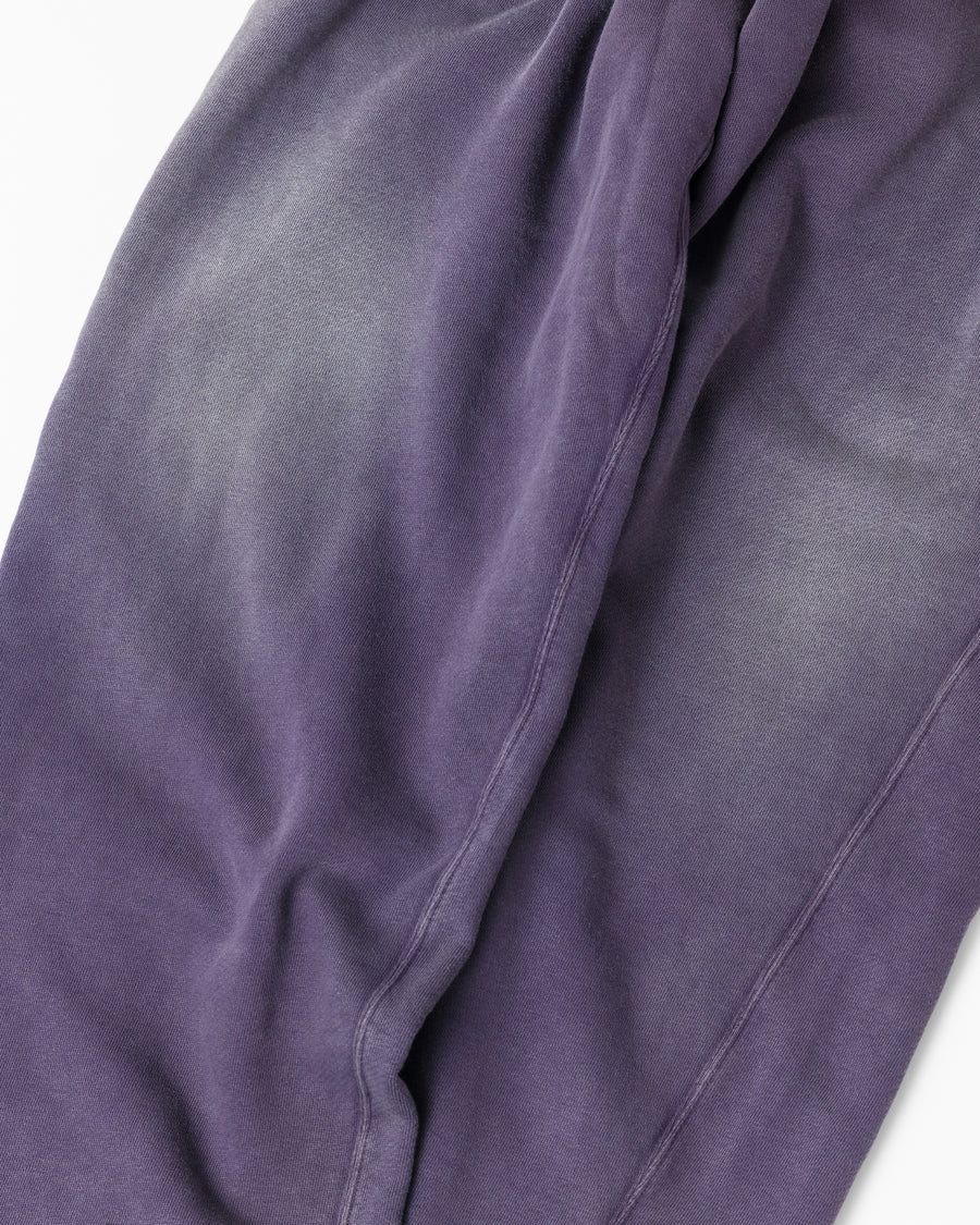 FADED TUCK WIDE SWEAT PANTS PURPLE