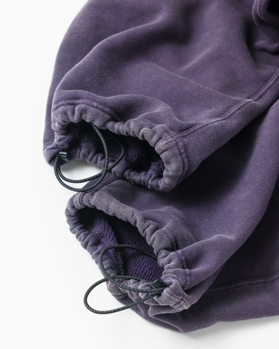 FADED TUCK WIDE SWEAT PANTS PURPLE