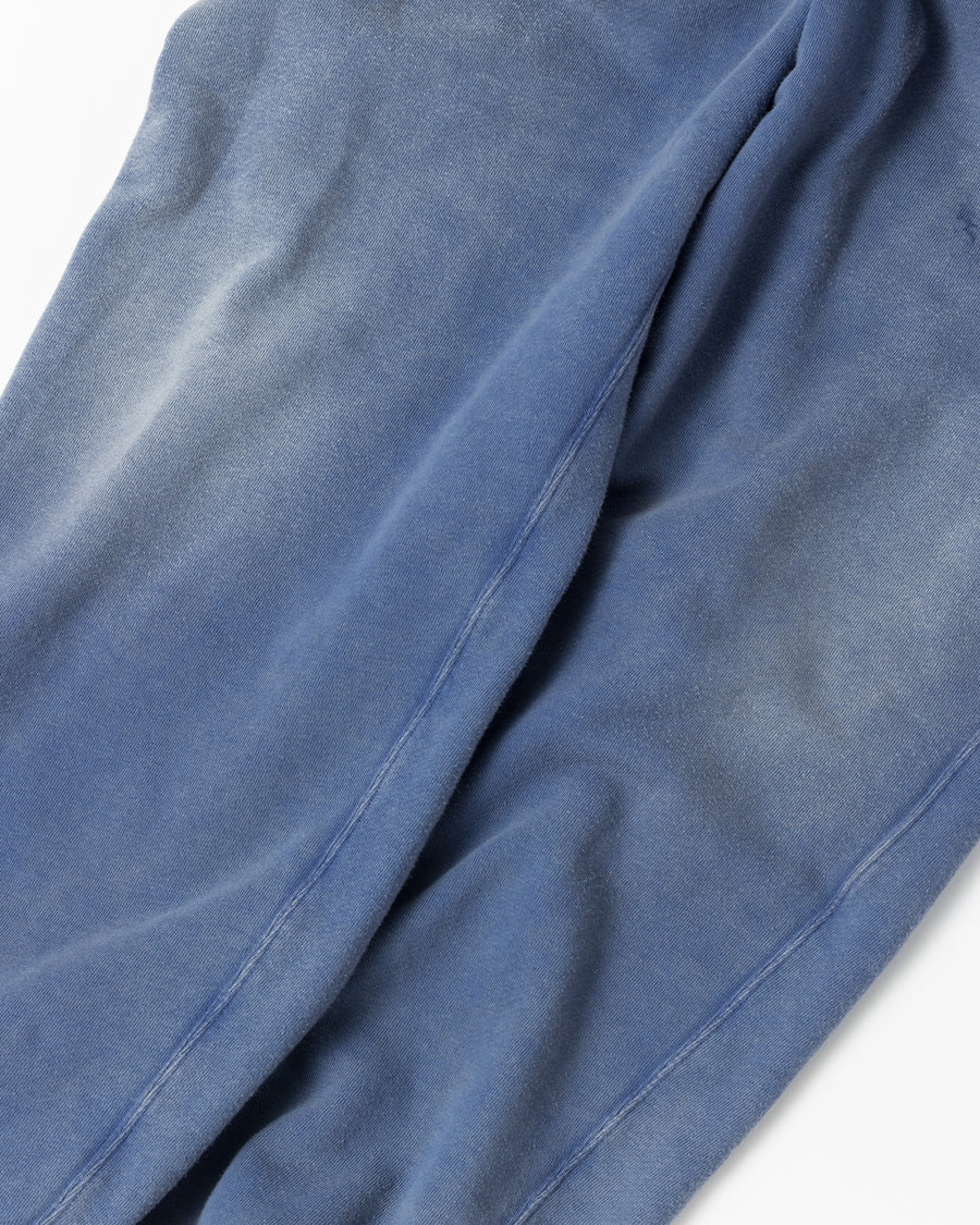 FADED TUCK WIDE SWEAT PANTS BLUE